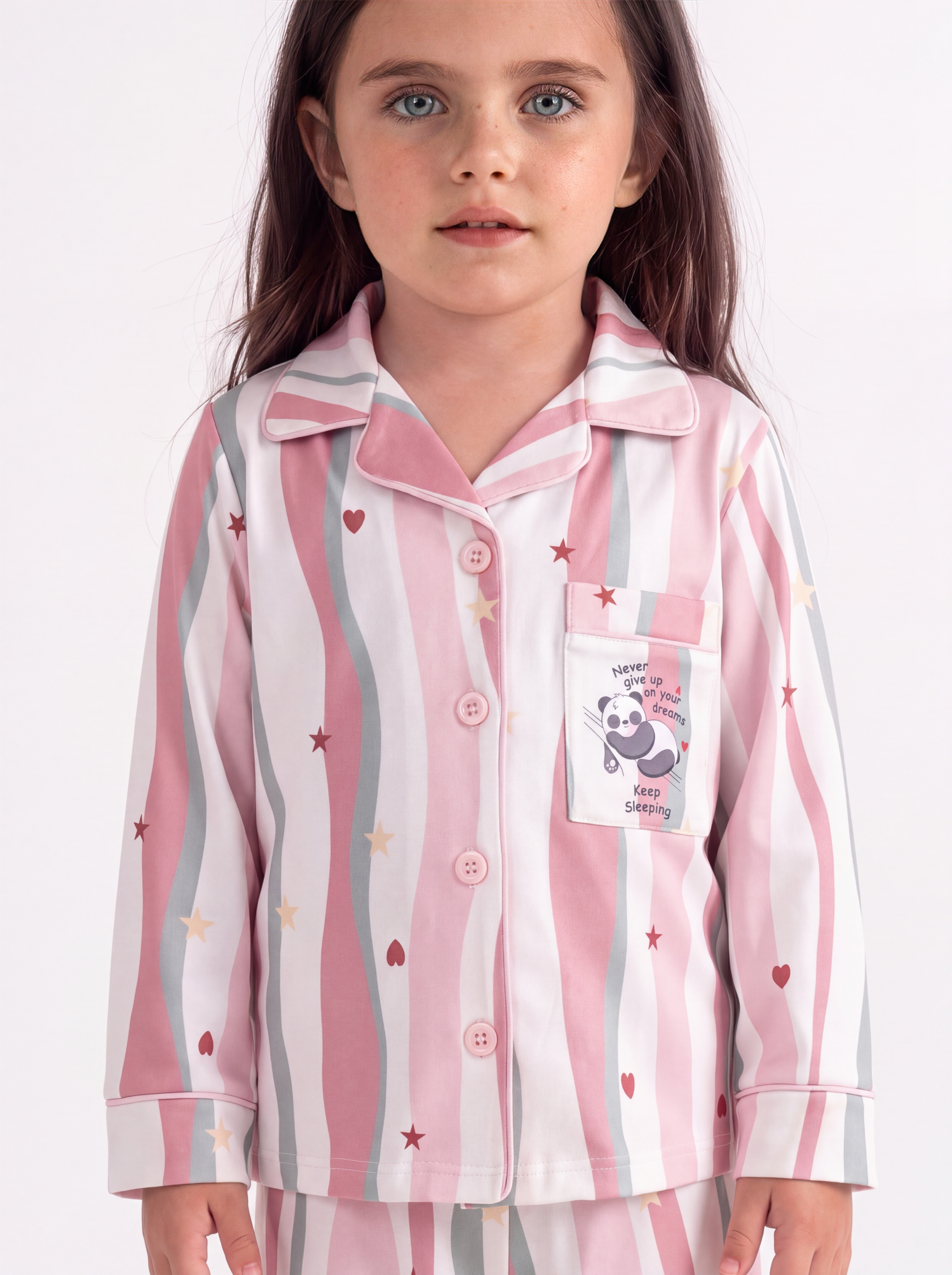 Girl silk feel pj set