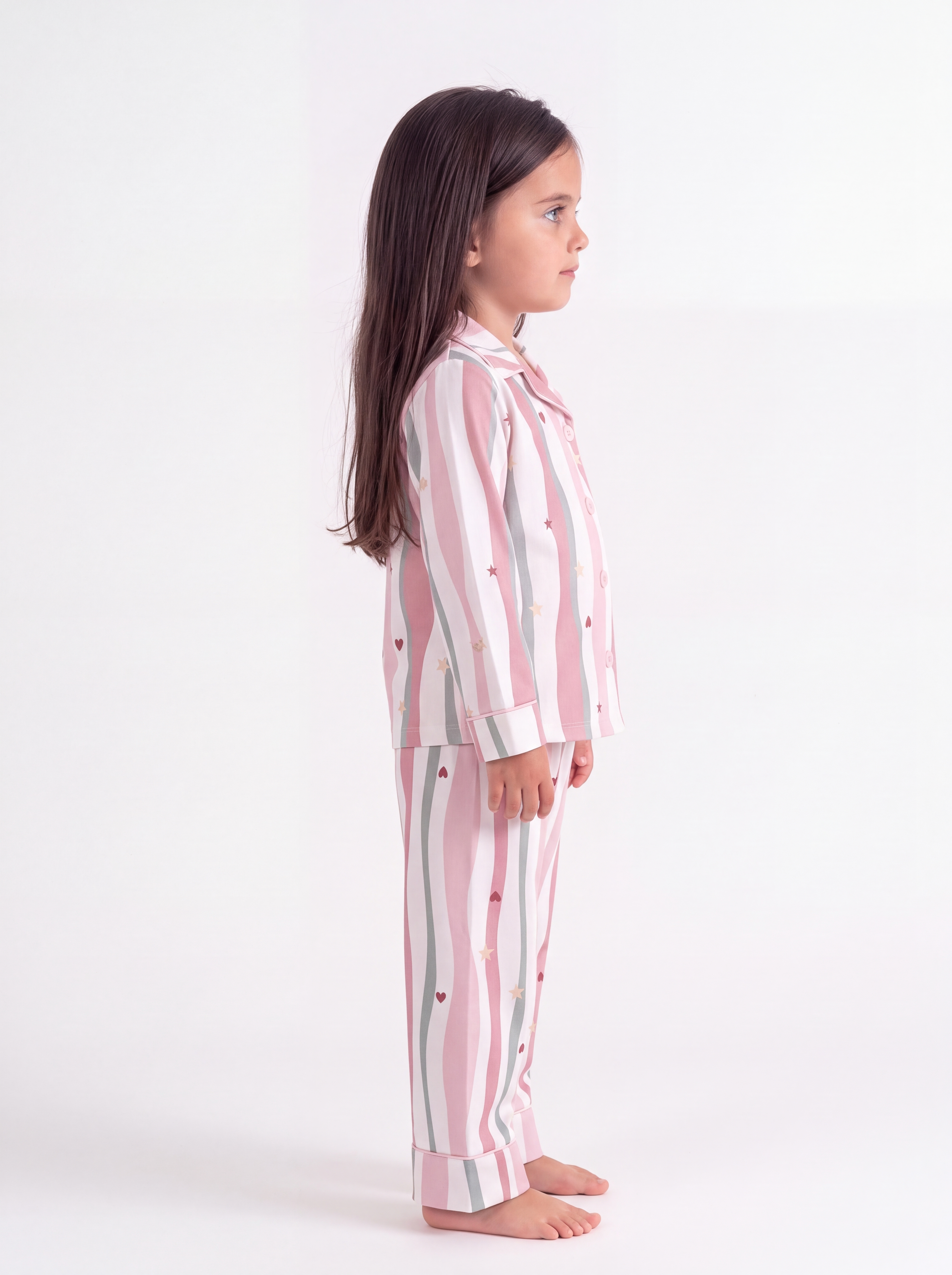 Girl silk feel pj set