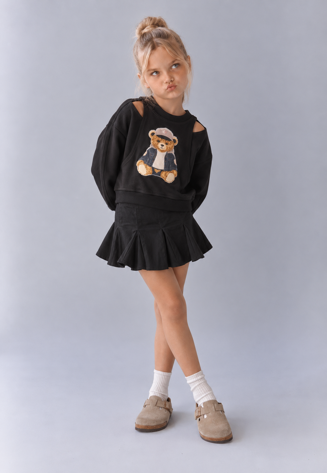Kids "Midnight Pleats" Black Tennis Skirt