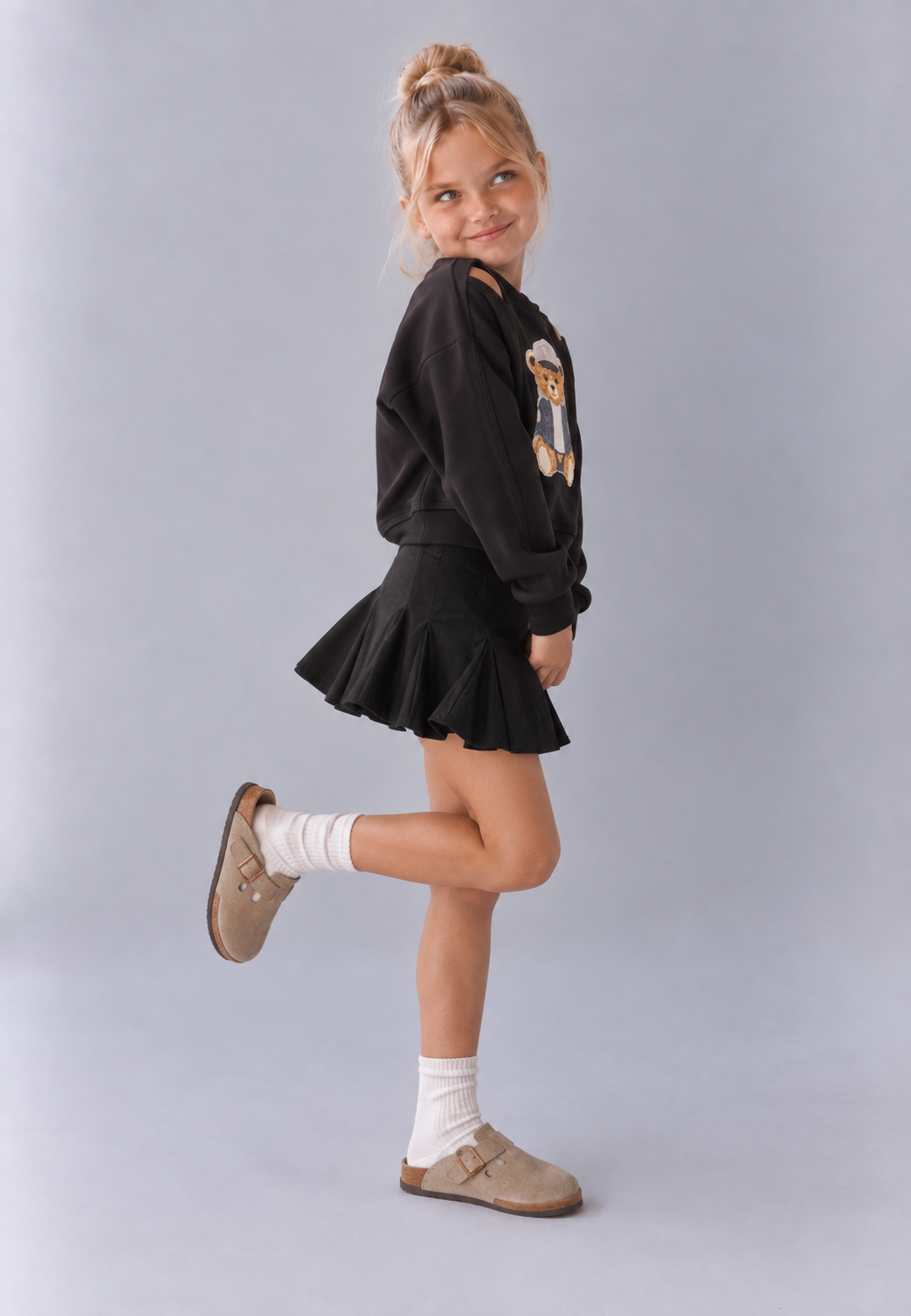 Kids "Midnight Pleats" Black Tennis Skirt