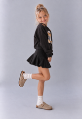Kids "Midnight Pleats" Black Tennis Skirt