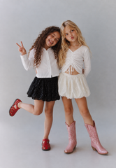 Girl sequin puff ball skirt