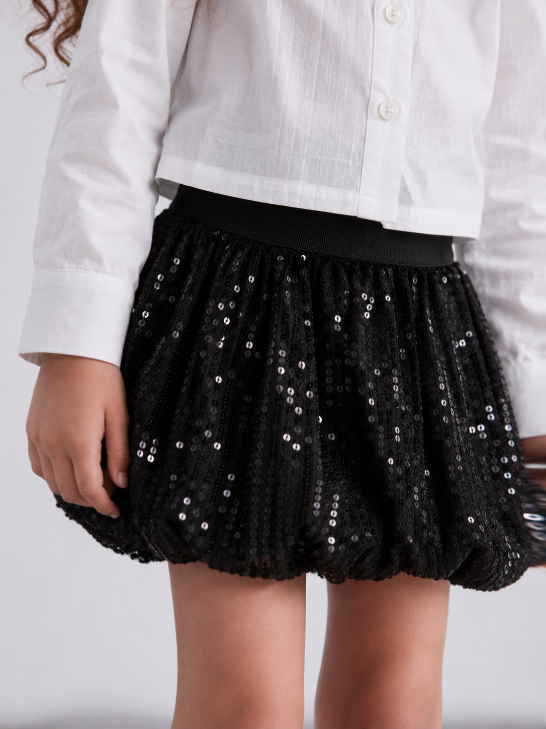Girl sequin puff ball skirt