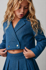 Girl sparkled denim jacket