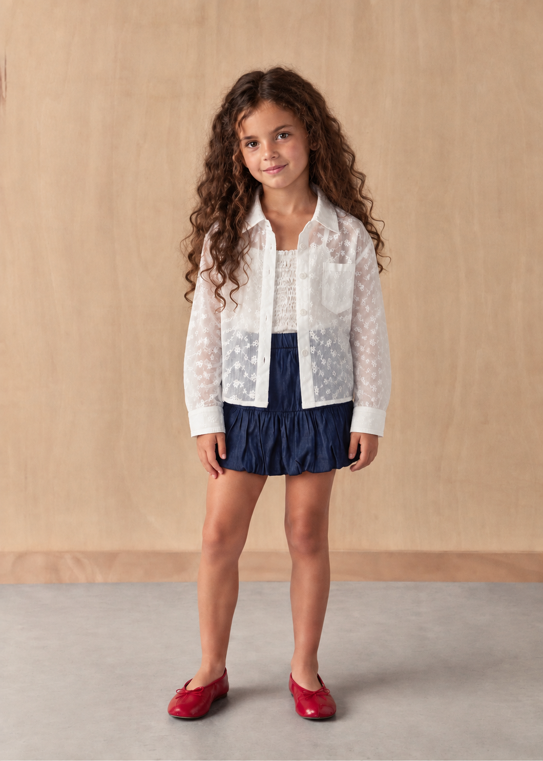 Girl eyelit 2 pcs shirt