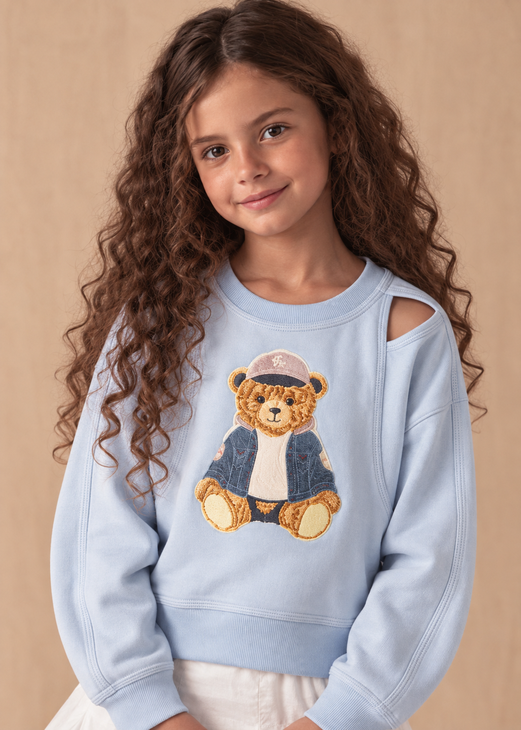 Girl sweatshirt Teddy print