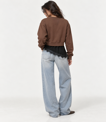 Teens sweatshirt with lace