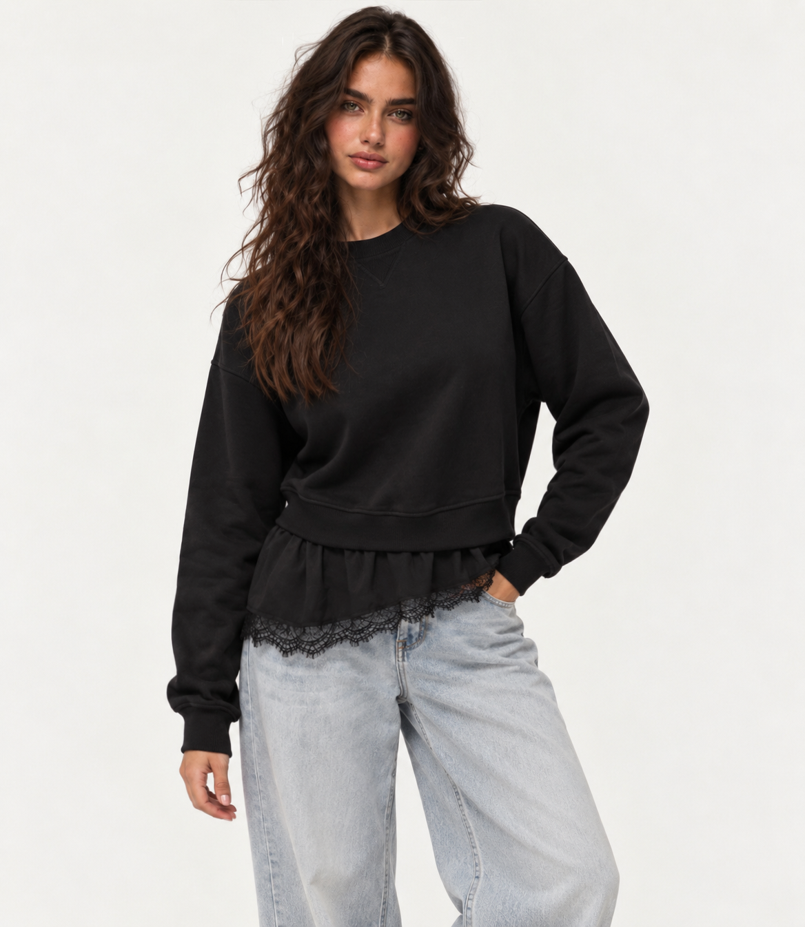 Teens sweatshirt with lace