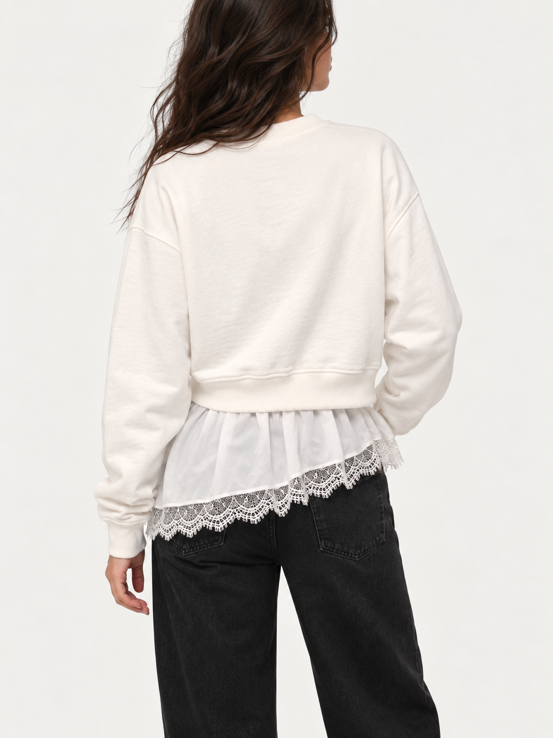 Teens sweatshirt with lace