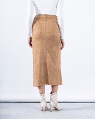 Suede Skirt Eyelet Detail