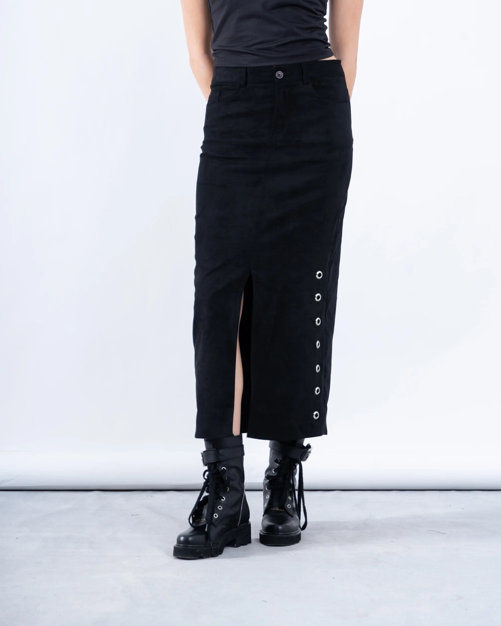 Suede Skirt Eyelet Detail - Venti