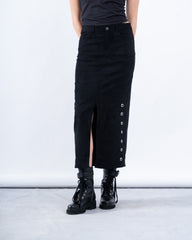 Suede Skirt Eyelet Detail