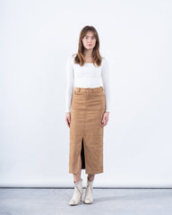 Suede Skirt Eyelet Detail