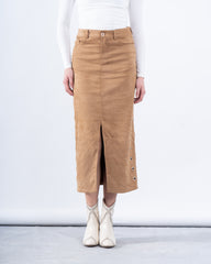 Suede Skirt Eyelet Detail