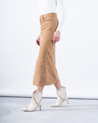 Suede Skirt Eyelet Detail