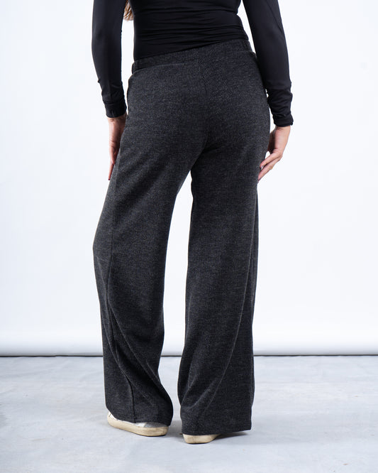 Ribbed Knit Wide Pants