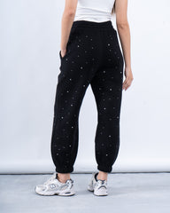 Rhinestone Fleece-Lined Joggers