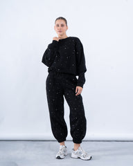 Rhinestone Fleece-Lined Joggers