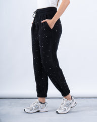 Rhinestone Fleece-Lined Joggers