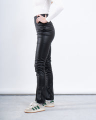 Faux Leather Legging With Slit