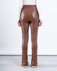 Faux Leather Legging With Slit