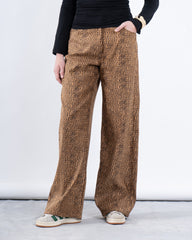 Suede Leopard Print Pants