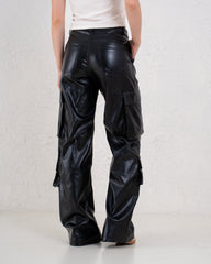 Faux Leather Cargo Pants
