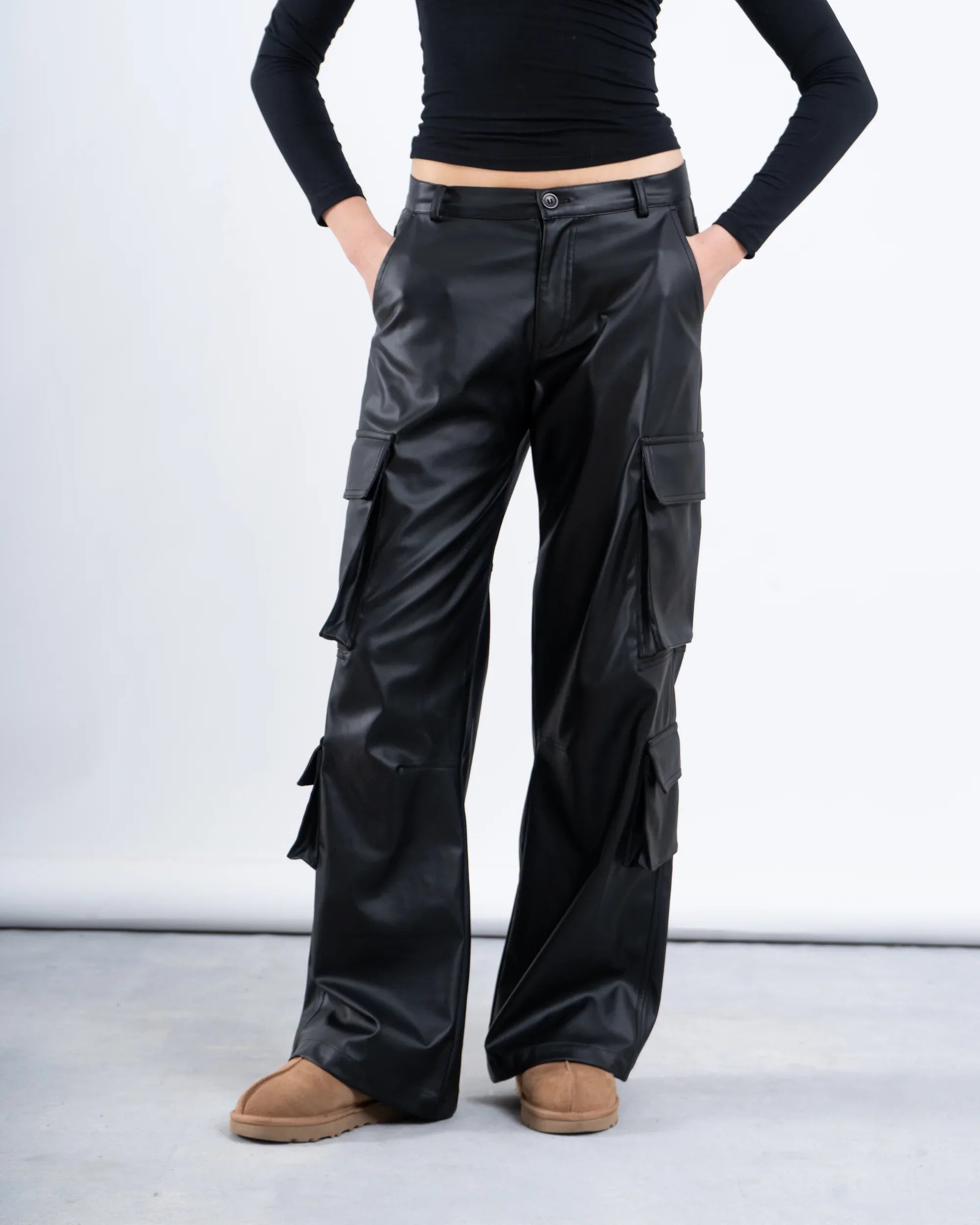 Faux Leather Cargo Pants - not ready yet - Venti