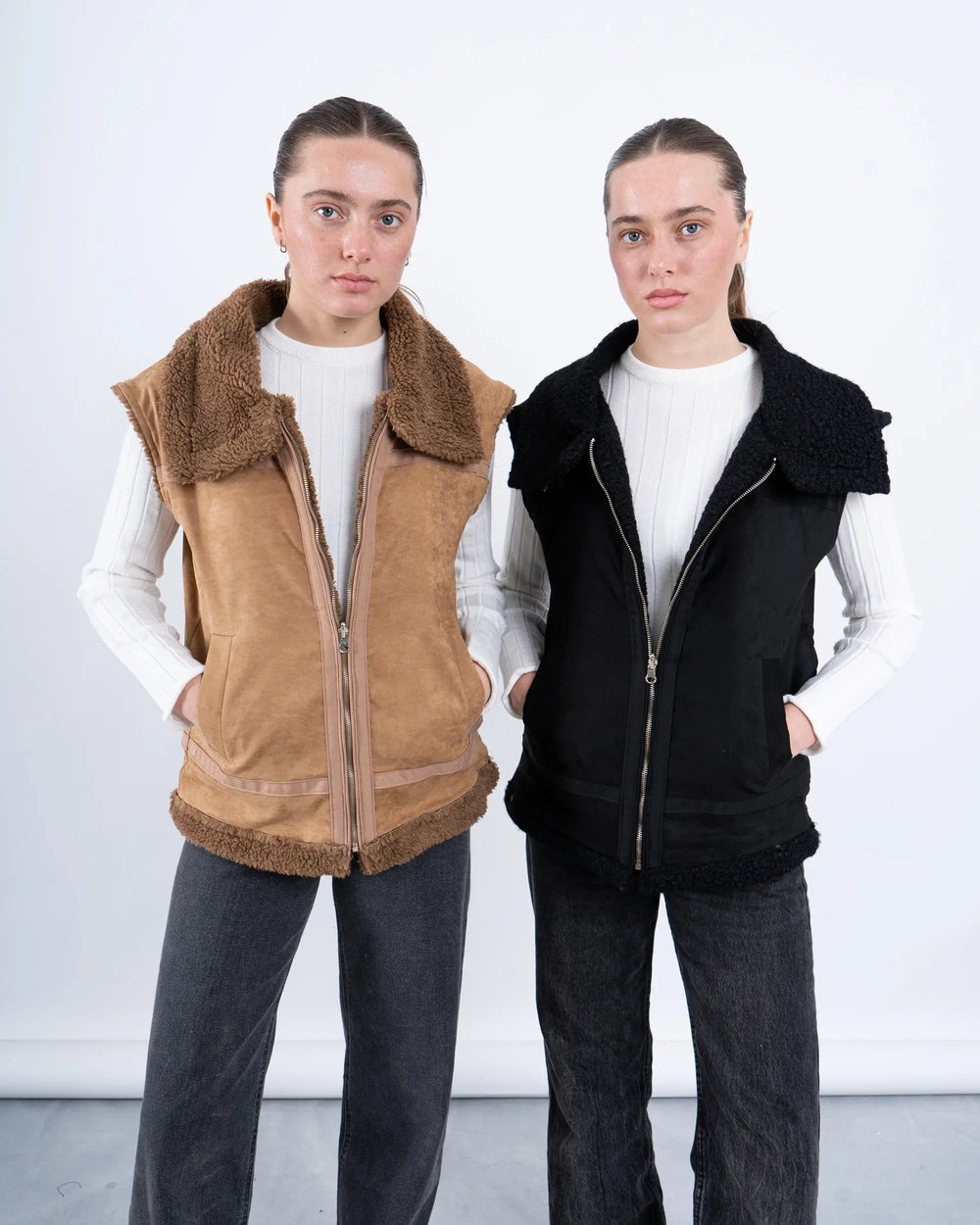 Double-Face Suede & Teddy Vest - Venti