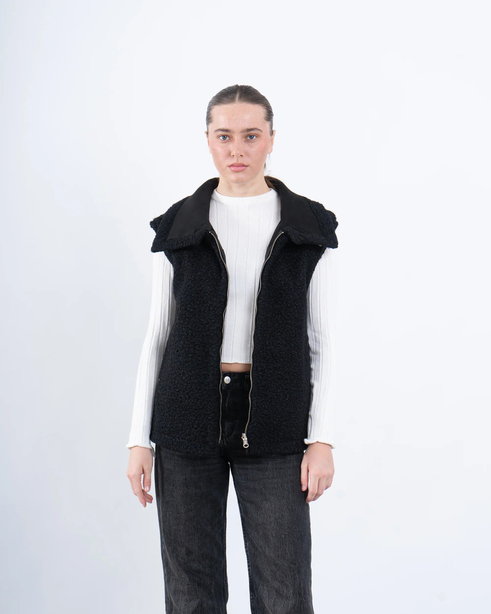 Double-Face Suede & Teddy Vest - Venti