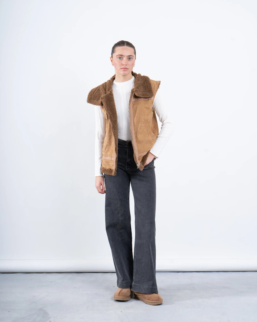 Double-Face Suede & Teddy Vest - Venti
