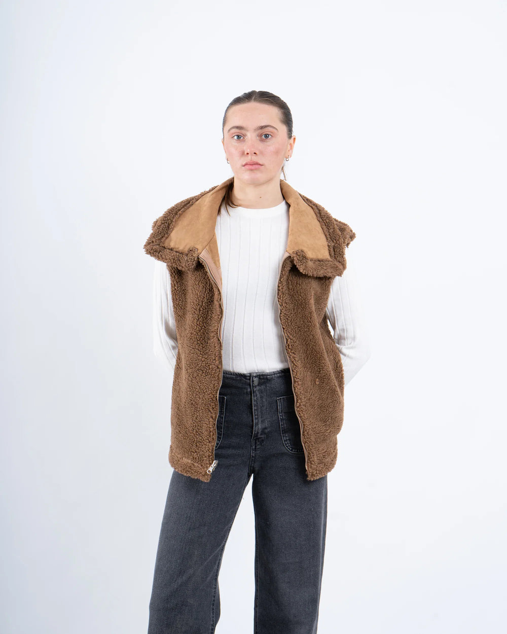 Double-Face Suede & Teddy Vest - Venti