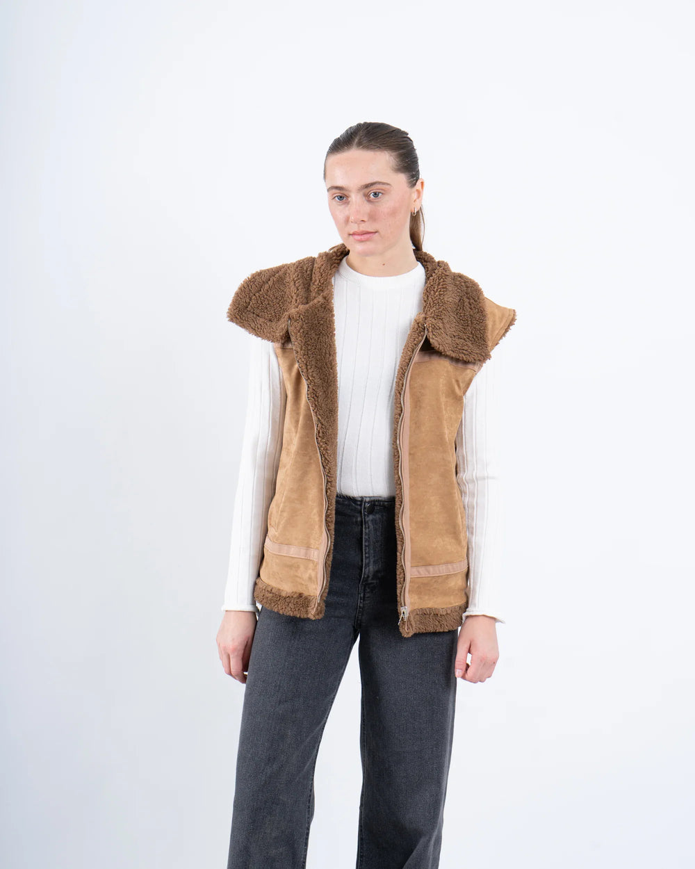 Double-Face Suede & Teddy Vest - Venti
