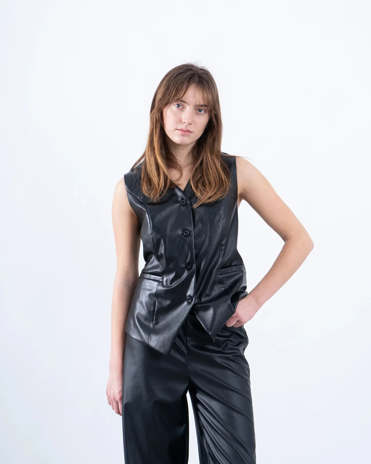 Tailored Leather Vest - Venti