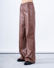 Wide-Leg Leather Pants