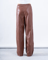 Wide-Leg Leather Pants