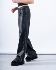 Wide-Leg Leather Pants