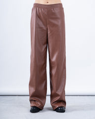 Wide-Leg Leather Pants