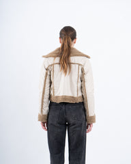 Faux Leather & Shearling Biker Jacket