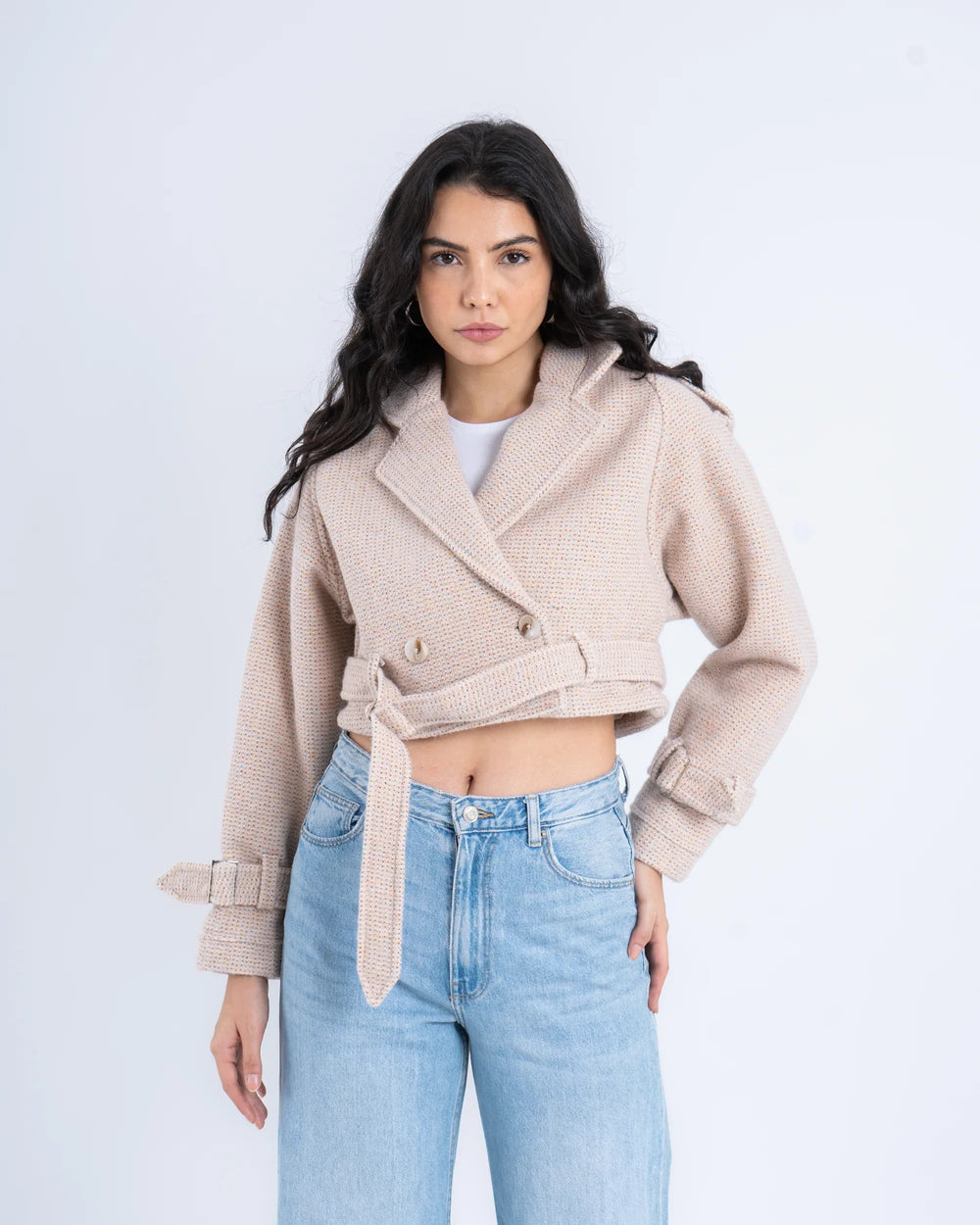 Wool Cropped Trench Jacket - Venti