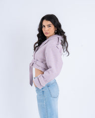 Wool Cropped Trench Jacket