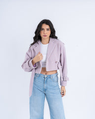 Wool Cropped Trench Jacket