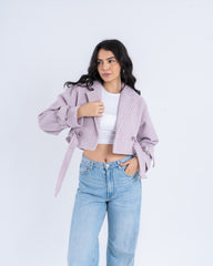 Wool Cropped Trench Jacket