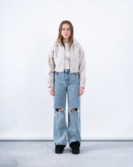 AW251906-Women cropped wool jacket - duplicated check upc that it has 3 colors in active product