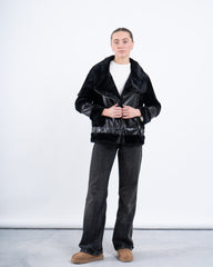 Reversible Faux Fur Leather Jacket