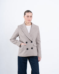 Double-Breasted Wool Blend Blazer - missing price