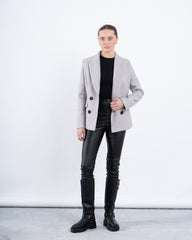 Double-Breasted Wool Blend Blazer - missing price