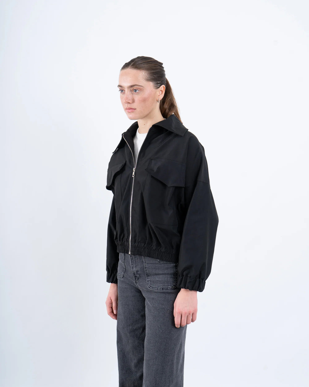 Black Embellished Nylon Jacket - Venti