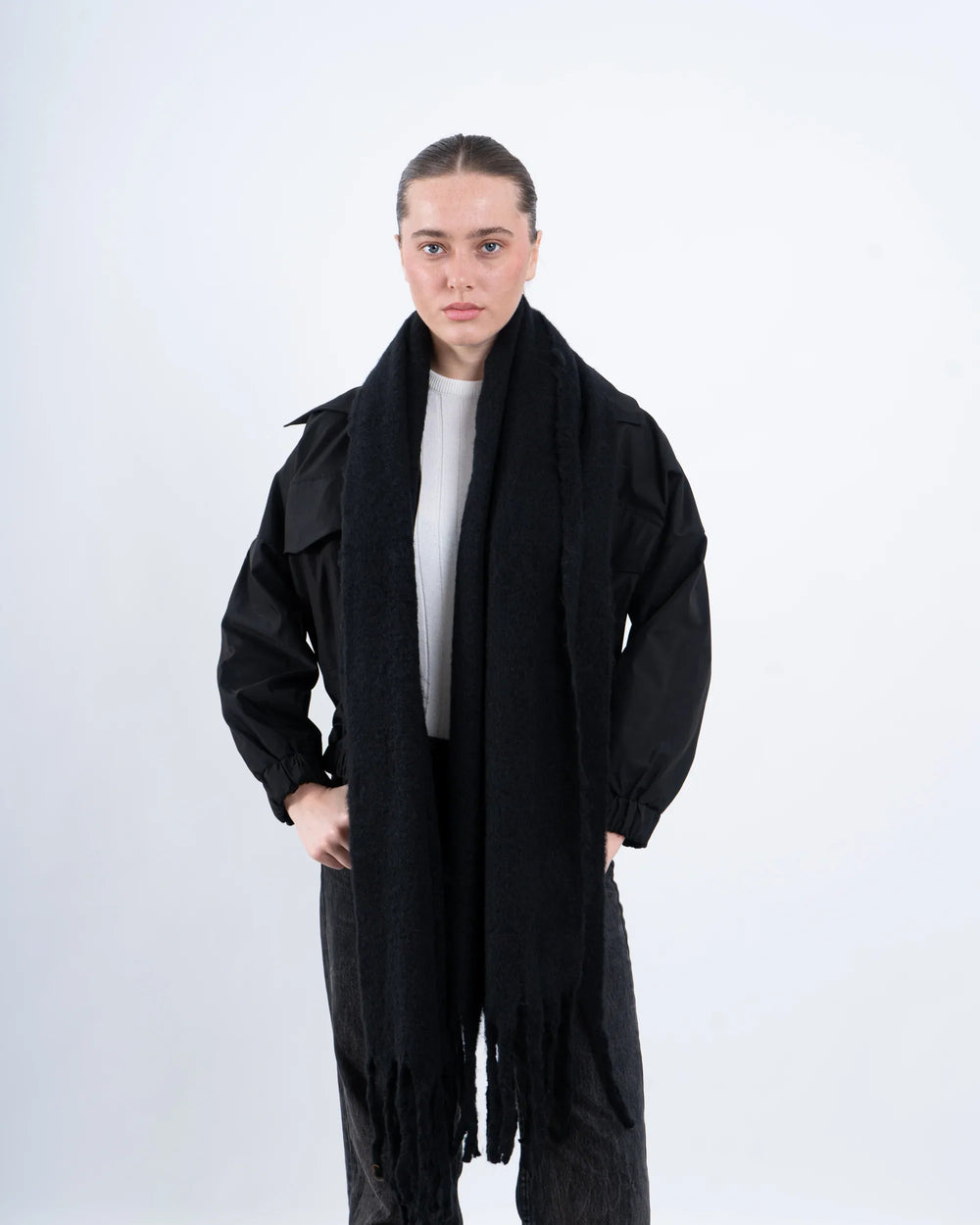 Black Embellished Nylon Jacket - Venti