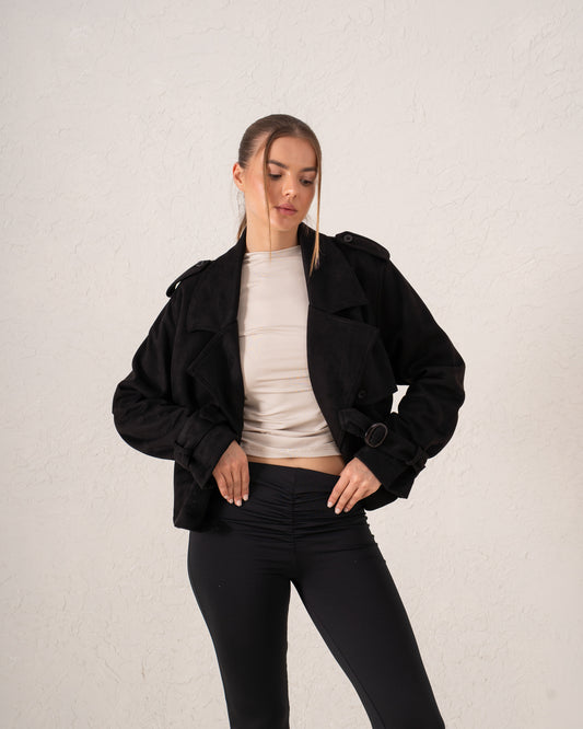 Suede Trench Jacket